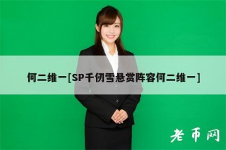 何二维一[SP千仞雪悬赏阵容何二维一]
