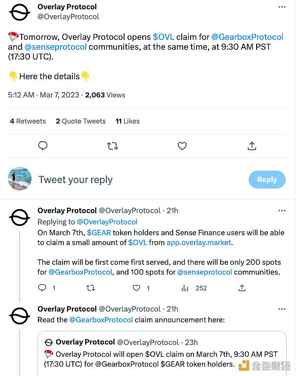 Overlay Protocol宣布将开放Gearbox Protocol和Sense Finance社区的OVL申领-第1张图片-欧易下载