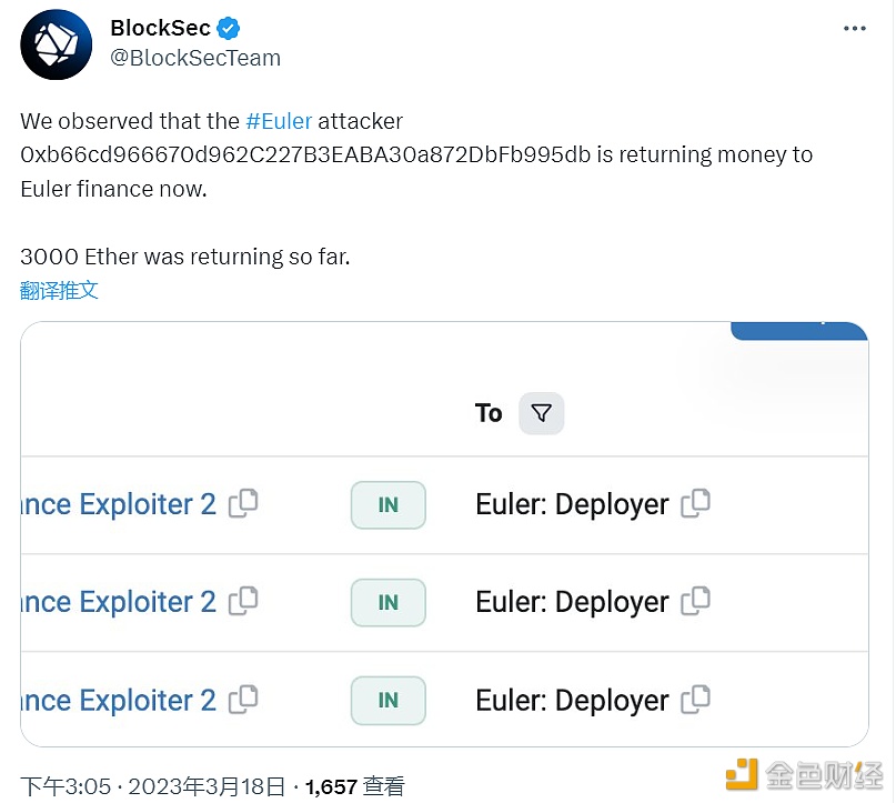 Euler攻击者目前已返还3000枚ETH-第1张图片-欧易下载