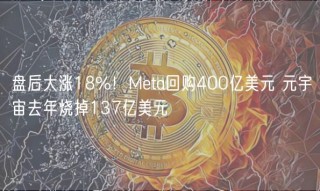 盘后大涨18%！Mta回购400亿美元 元宇宙去年烧掉137亿美元