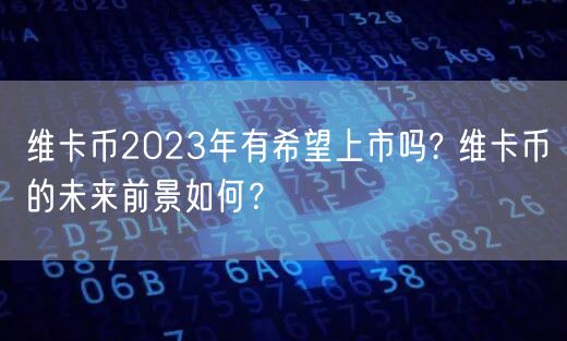 维卡币2023年有希望上市吗? 维卡币的未来前景如何？-第1张图片-欧易下载
